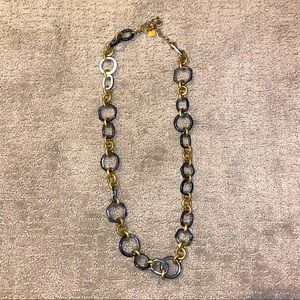 GOLD HAMMERED MULTI LINK LONG NECKLACE